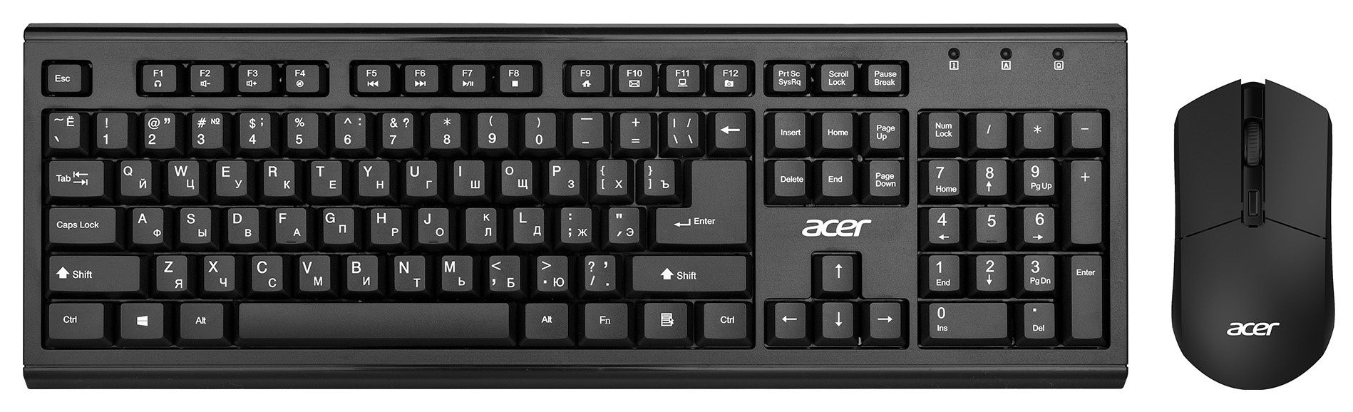 Клавиатура + мышь Acer OKR120, беспроводная, USB, черный