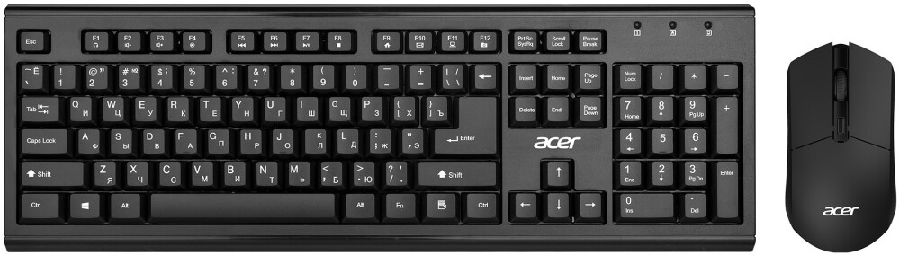 Клавиатура + мышь Acer OKR120, беспроводная, USB, черный