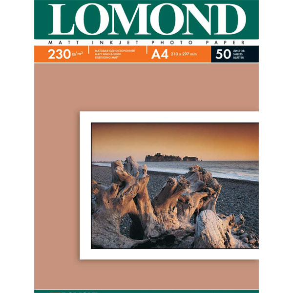 Фотобумага для принтера Lomond 102016 A4 230г/кв.м односторонняя матовая 50 л