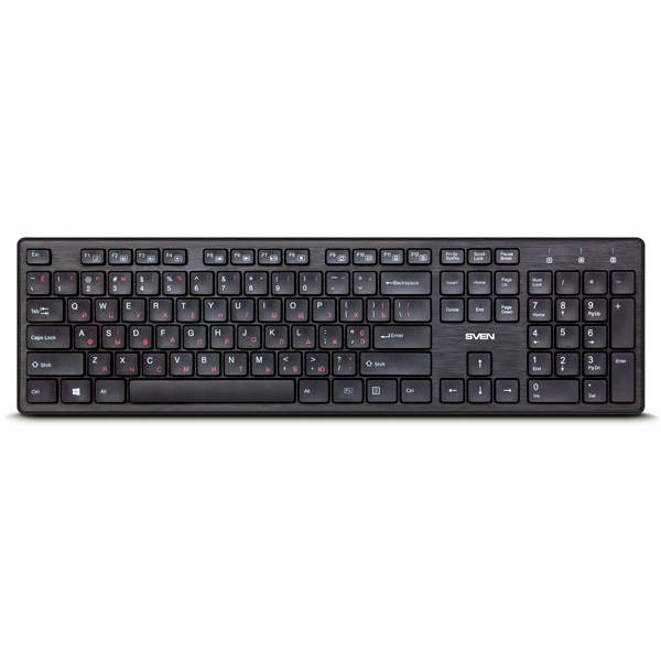 Клавиатура беспроводная Sven KB-E5800W, мембранная, USB, черный (SV-017026)