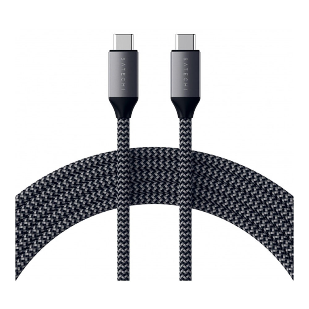 Кабель Satechi USB-C to USB-C 100W, длина 2 м. Цвет: серый космос