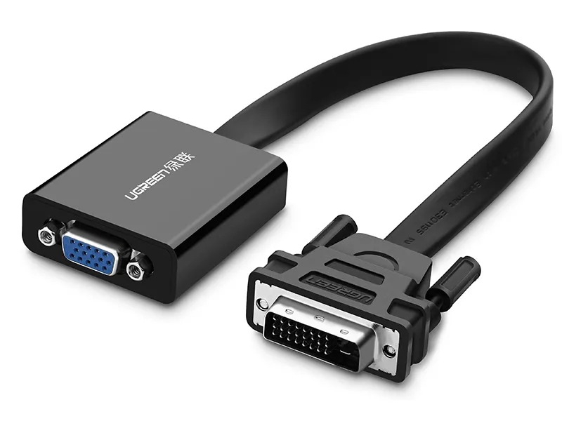 Конвертер UGREEN MM108 (40259) DVI-D to VGA Active Converter Flat Cable. - Цвет: черный
