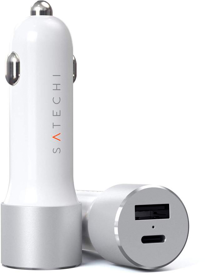 Зарядное устройство автомобильное Satechi 72W Type-C PD Car Charger, 72Вт, 3,1A, серебристый