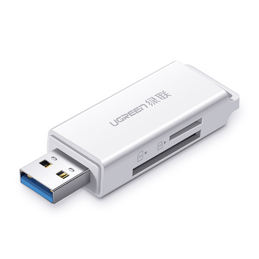 Кардридер UGREEN CM104 (40753) USB 3.0 to TF + SD Dual Card Reader. Цвет: белый