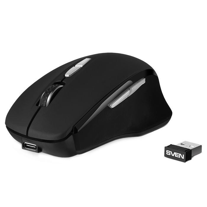 Мышь беспроводная Sven RX-590SW, 1600dpi, оптическая светодиодная, USB, черный