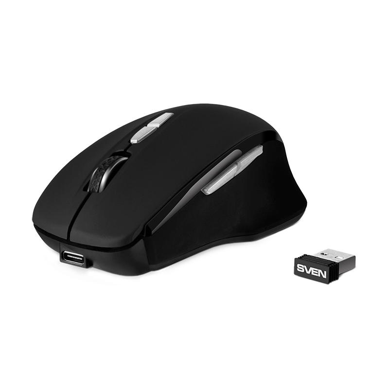 Мышь беспроводная Sven RX-590SW, 1600dpi, оптическая светодиодная, USB, черный
