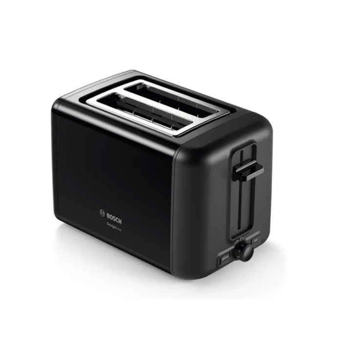 Тостер BOSCH TAT3P423 [970 Вт, тостов - 2, подогрев, размораживание, решетка для подогрева булочек, черный]