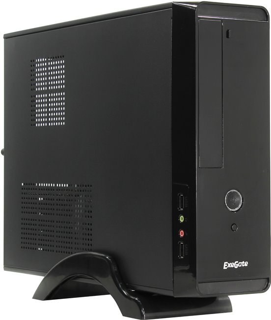 Корпус MiniITX ExeGate MI-209 Black, miniITX/mATX, <M450, 80mm>, 2*USB, Audio