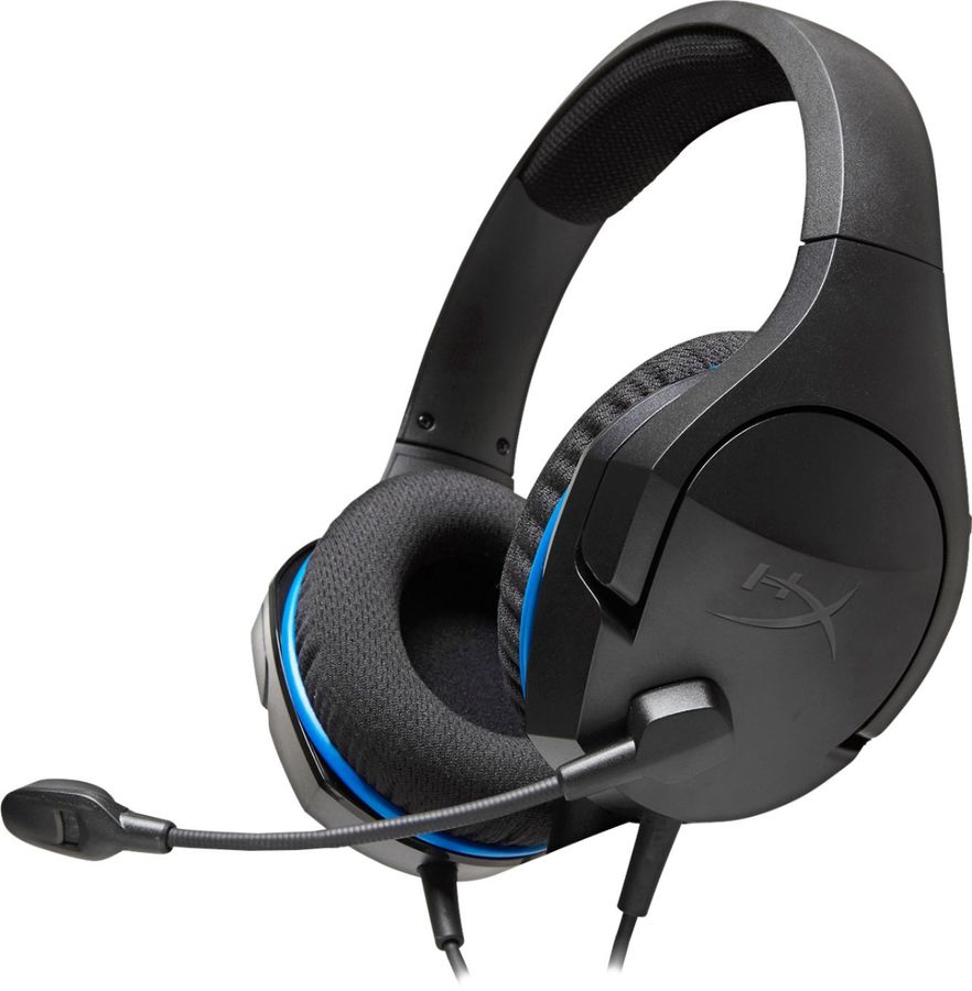 Гарнитура игровая HYPERX Cloud Stinger Core, для компьютера и игровых консолей, накладные, черный / синий [4p5j8aa]
