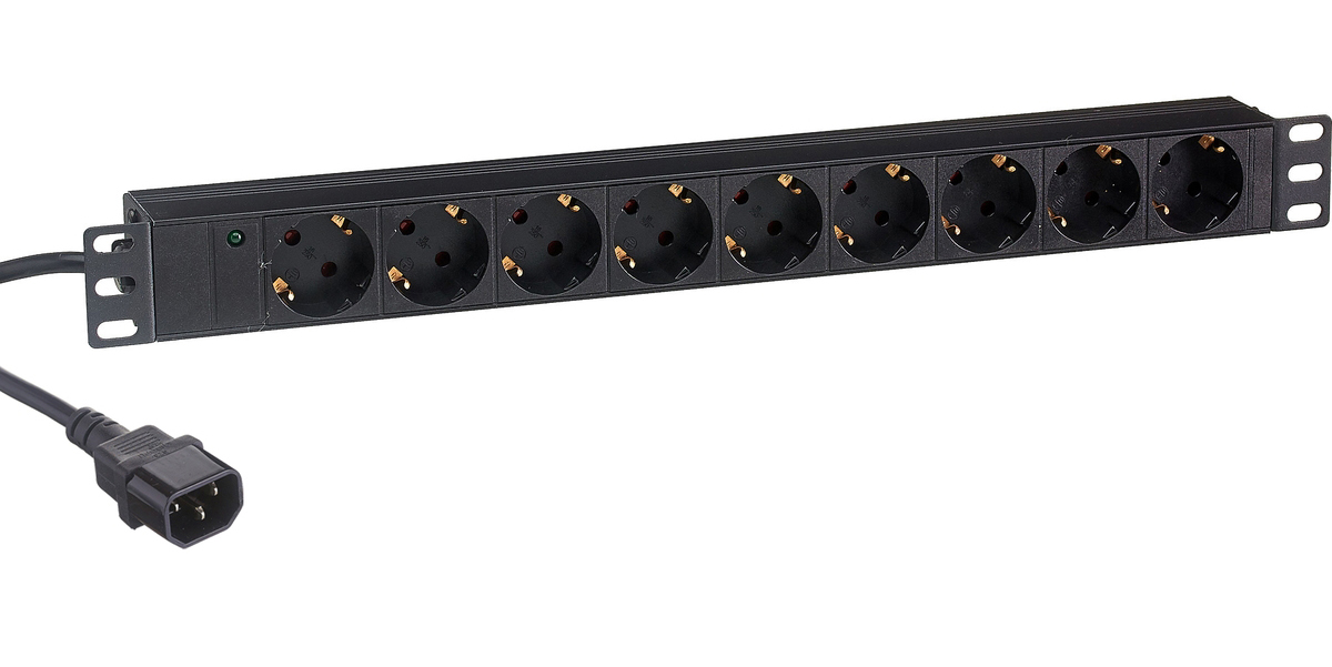 Блок розеток ExeGate ServerPro PDU-19H906 Al-9S-C14-2.5, 19",1U,алюм,