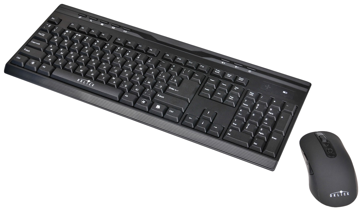Комплект (клавиатура+мышь) Oklick 280M, USB, беспроводной, черный [337456]