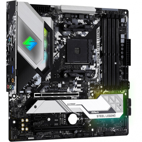 Материнская плата AMD B550 SAM4 MATX B550M STEEL LEGEND ASROCK