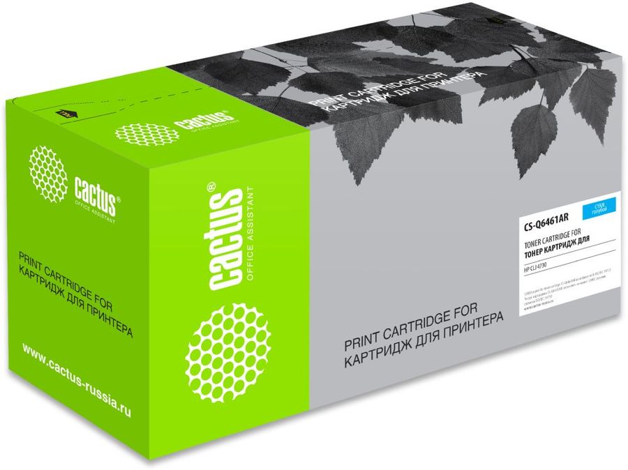 Картридж лазерный Cactus CS-Q6461AR Q6461A голубой (12000стр.) для HP CLJ 4730