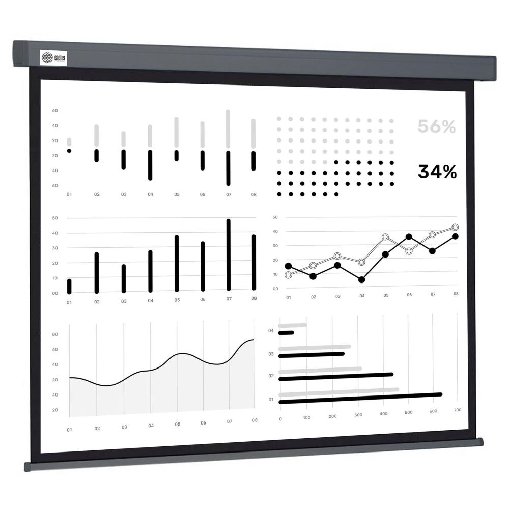 Экран Cactus 180x180см Wallscreen CS-PSW-180X180-SG 1:1 настенно-потолочный рулонный серый