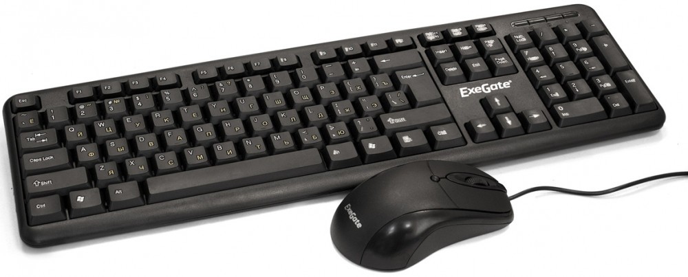 Клавиатура + мышь Exegate MK120, USB, черный (EX286204RUS)