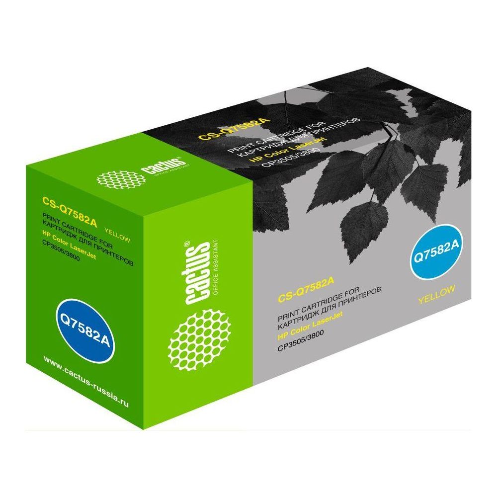 Картридж лазерный Cactus CS-Q7582A Q7582A желтый (6000стр.) для HP LJ CP3505/3800