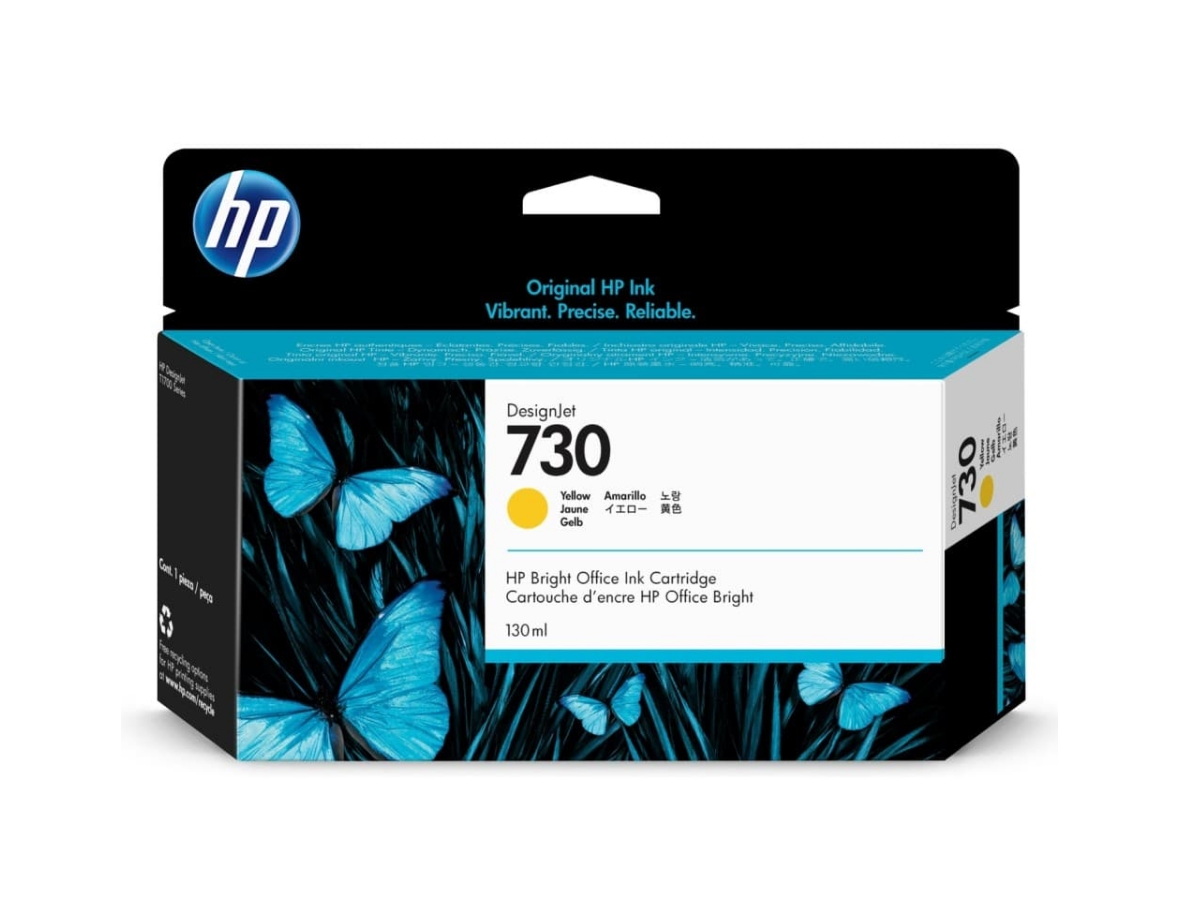 Картридж струйный HP 730 P2V64A желтый (130мл) для HP DJ T1700