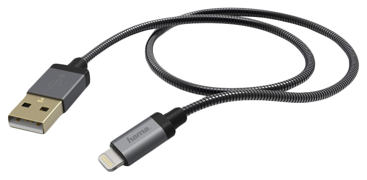 Кабель Hama Metal 00173626 USB (m)-Lightning (m) 1.5м черный
