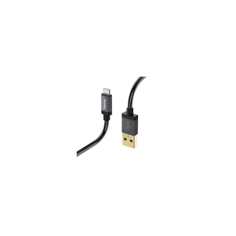 Кабель Hama Metal 00173626 USB (m)-Lightning (m) 1.5м черный