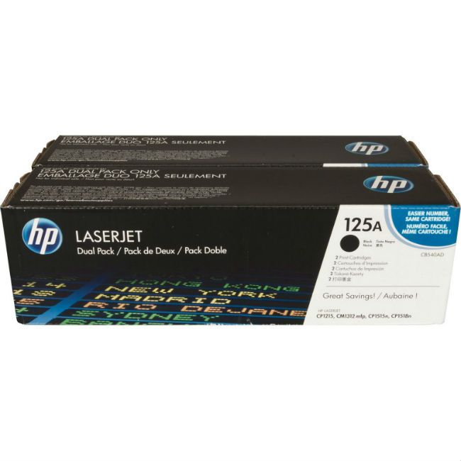 Картридж лазерный HP 125A CB540AD черный x2упак. (4400стр.) для HP CLJ CP1215/CP1515/CP1518