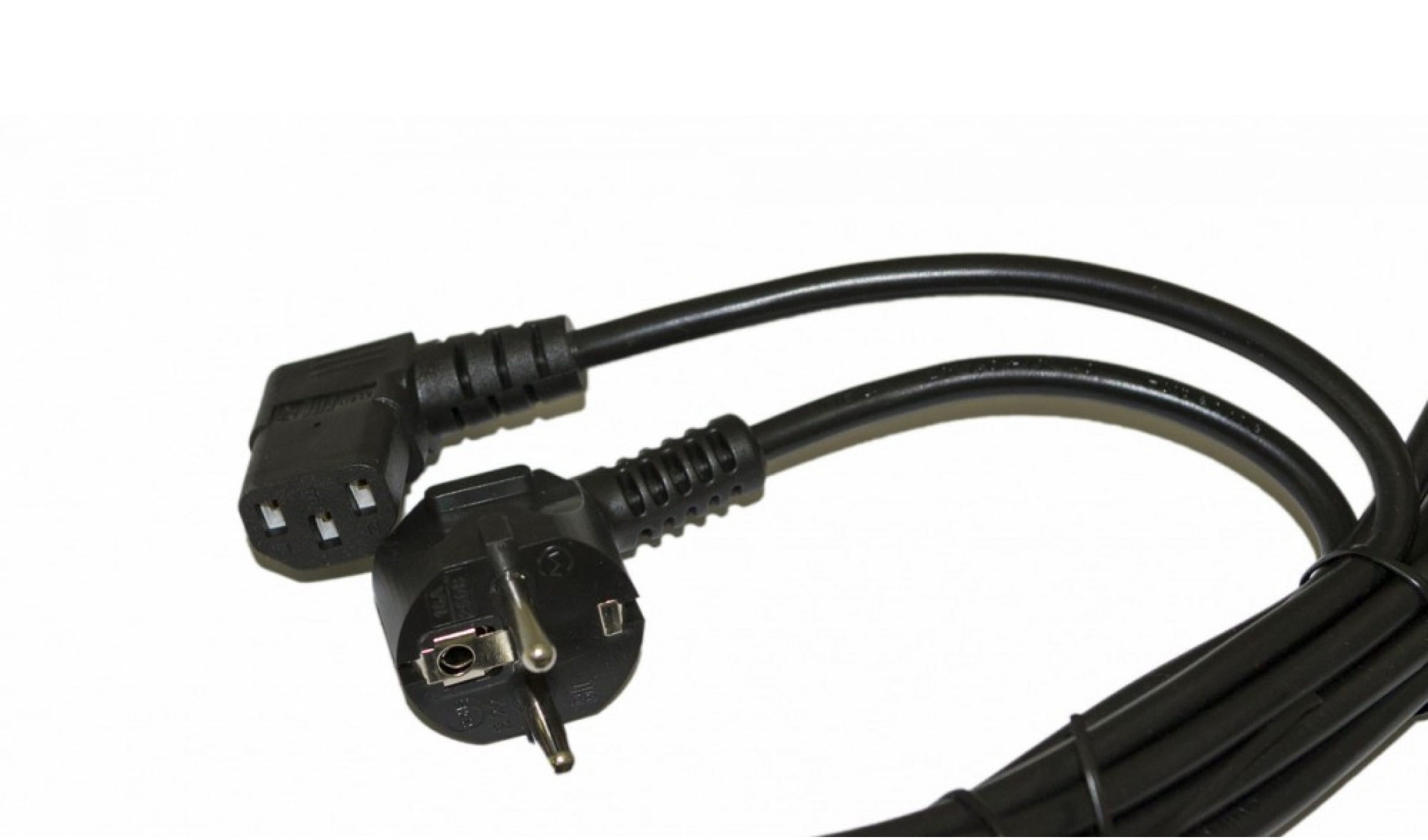Шнур питания Hyperline PWC-IEC13A-SHM-3.0-BK C13-Schuko проводник.:3x1.0мм2 3м 250В 10А (упак.:1шт)