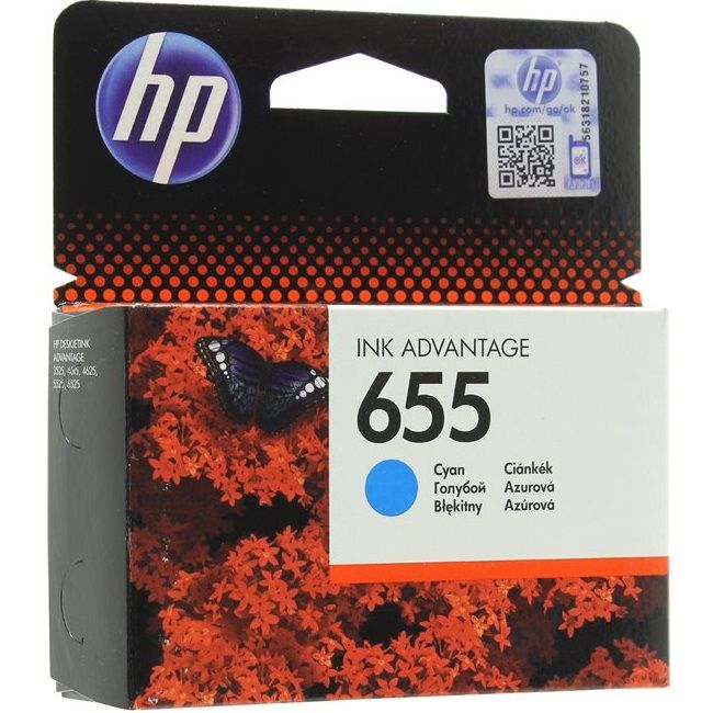 Картридж струйный HP 655 CZ110AE голубой (600стр.) для HP DJ IA 3525/4615/4625/5525/6525
