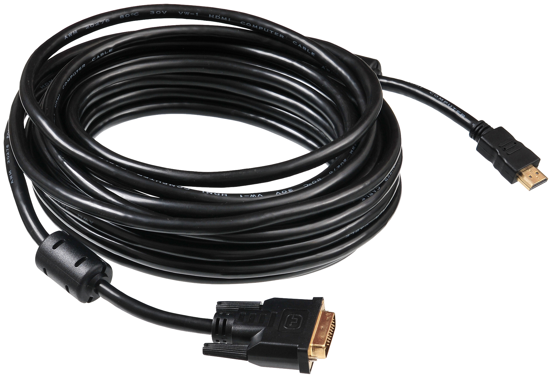 Кабель Buro HDMI-19M-DVI-D-10M HDMI (m) DVI-D (m) 10м феррит.кольца черный