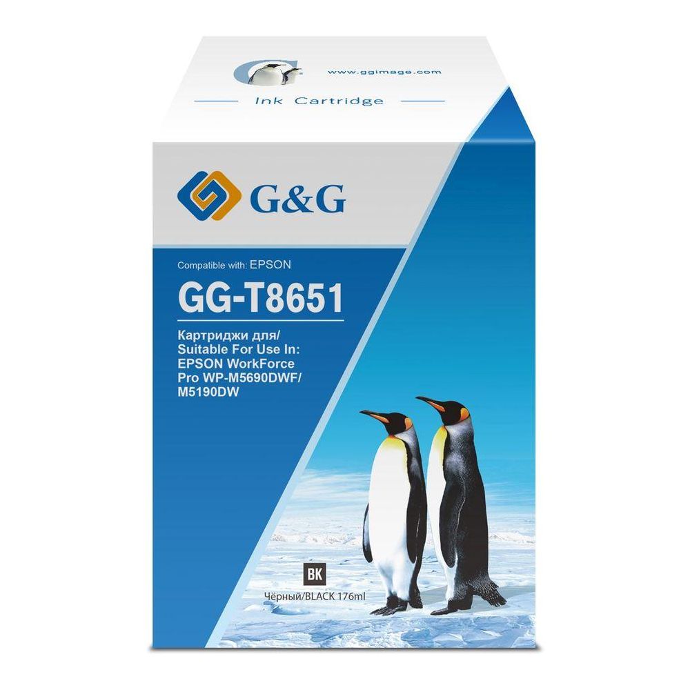 Картридж струйный G&G GG-T8651 черный (176мл) для Epson WorkForce Pro WF-M5690DWF/M5190DW