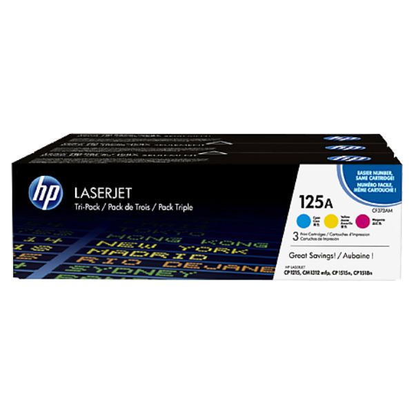 Картридж лазерный HP CF373AM голубой/пурпурный/желтый x3упак. (1400стр.) для HP CP1215/1515