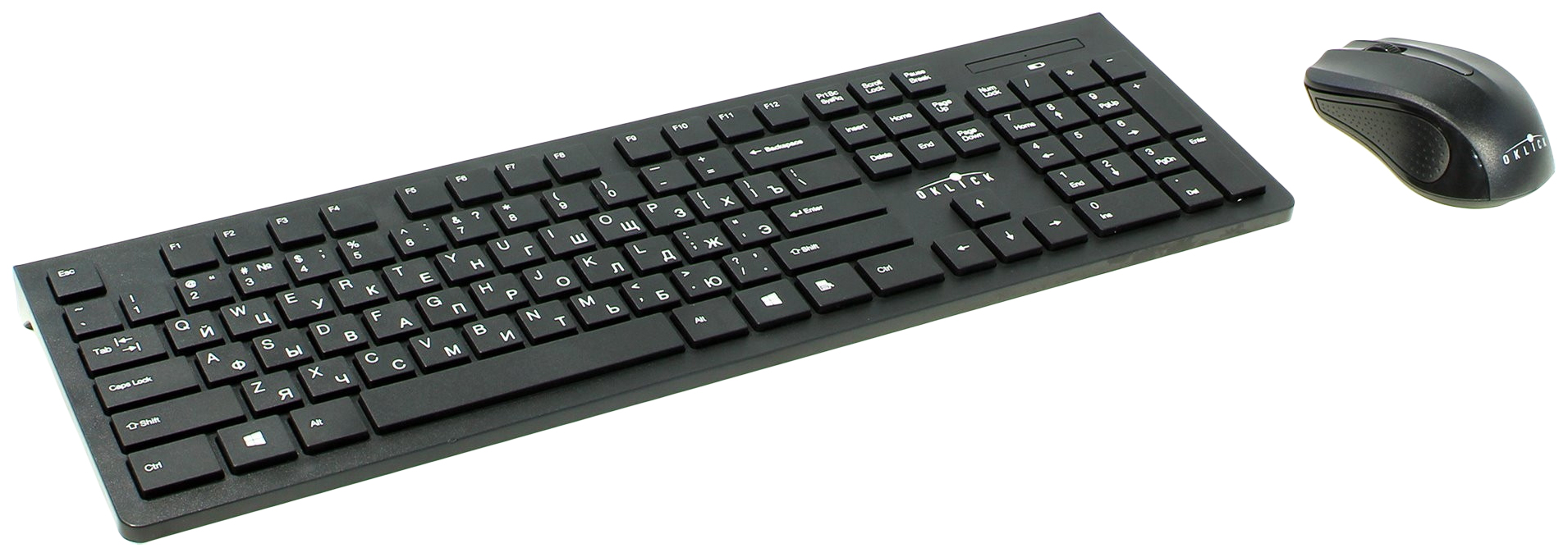 Клавиатура + мышь Оклик 250M клав:черный мышь:черный USB беспроводная slim (997834)