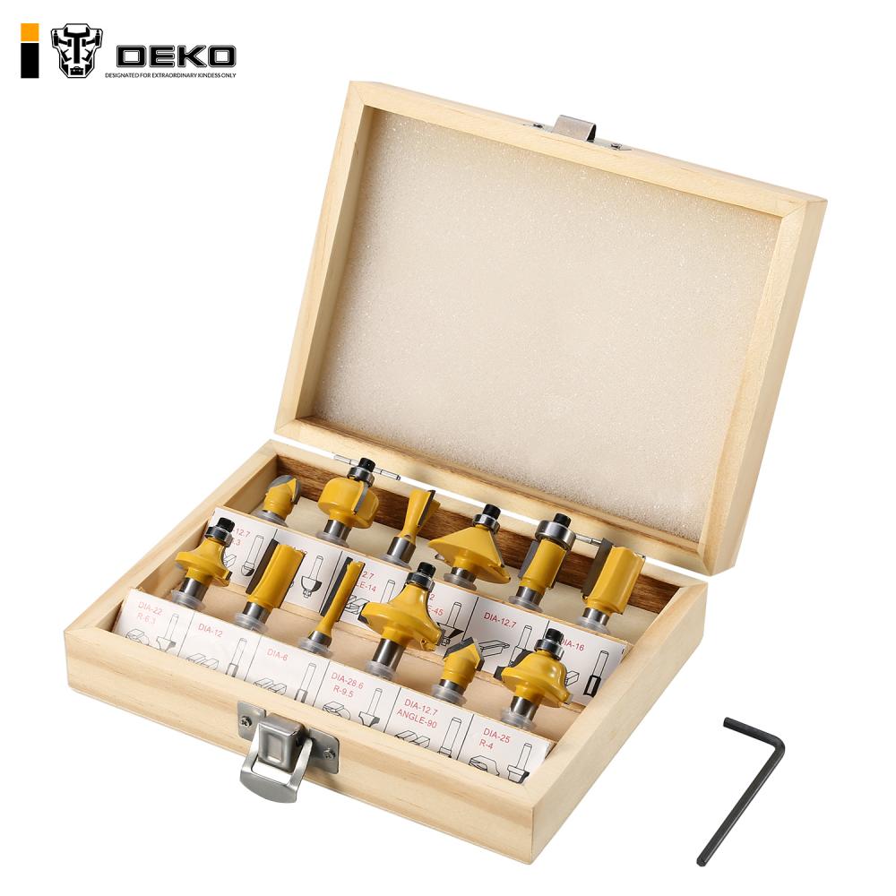 Набор фрез по дер. Deko RBS12 (065-0726) (фрезеры) (упак.:12шт)