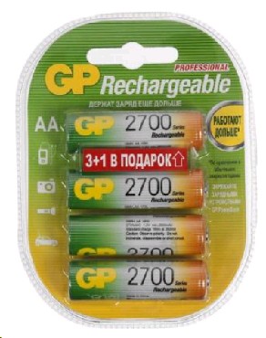 Аккумулятор GP 270AAHC3/1 AA NiMH 2700mAh (промо:3+1) (4шт)