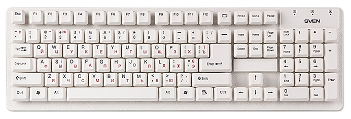 Клавиатура Sven Standard 301 SV-03100301UW белая, USB, 105 кнопок
