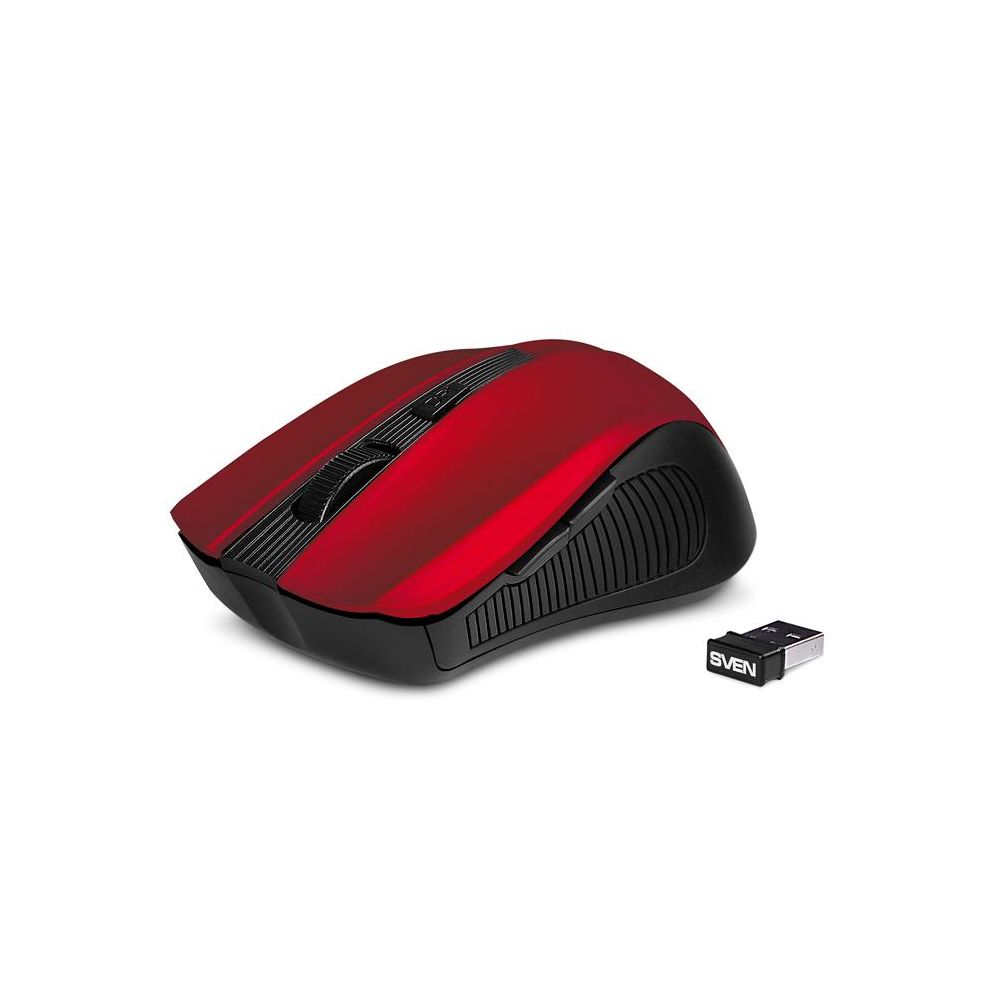 Мышь беспроводная Sven RX-350W, 1400dpi, оптическая светодиодная, USB, красный (SV-019587)
