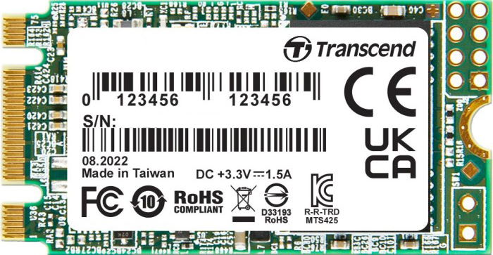 Накопитель SSD Transcend SATA III 500Gb TS500GMTS425S 425S M.2 2242 0.3 DWPD