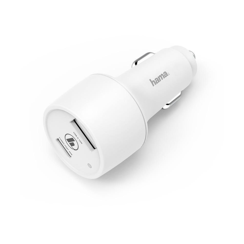 Автомобильное зар./устр. Hama H-183322 3A (PD+QC) USB/USB Type-C универсальное белый (00183322)