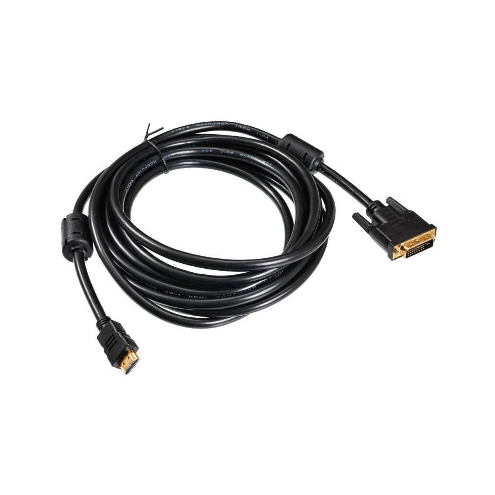 Кабель Buro HDMI-19M-DVI-D-5M HDMI (m) DVI-D (m) 5м феррит.кольца черный