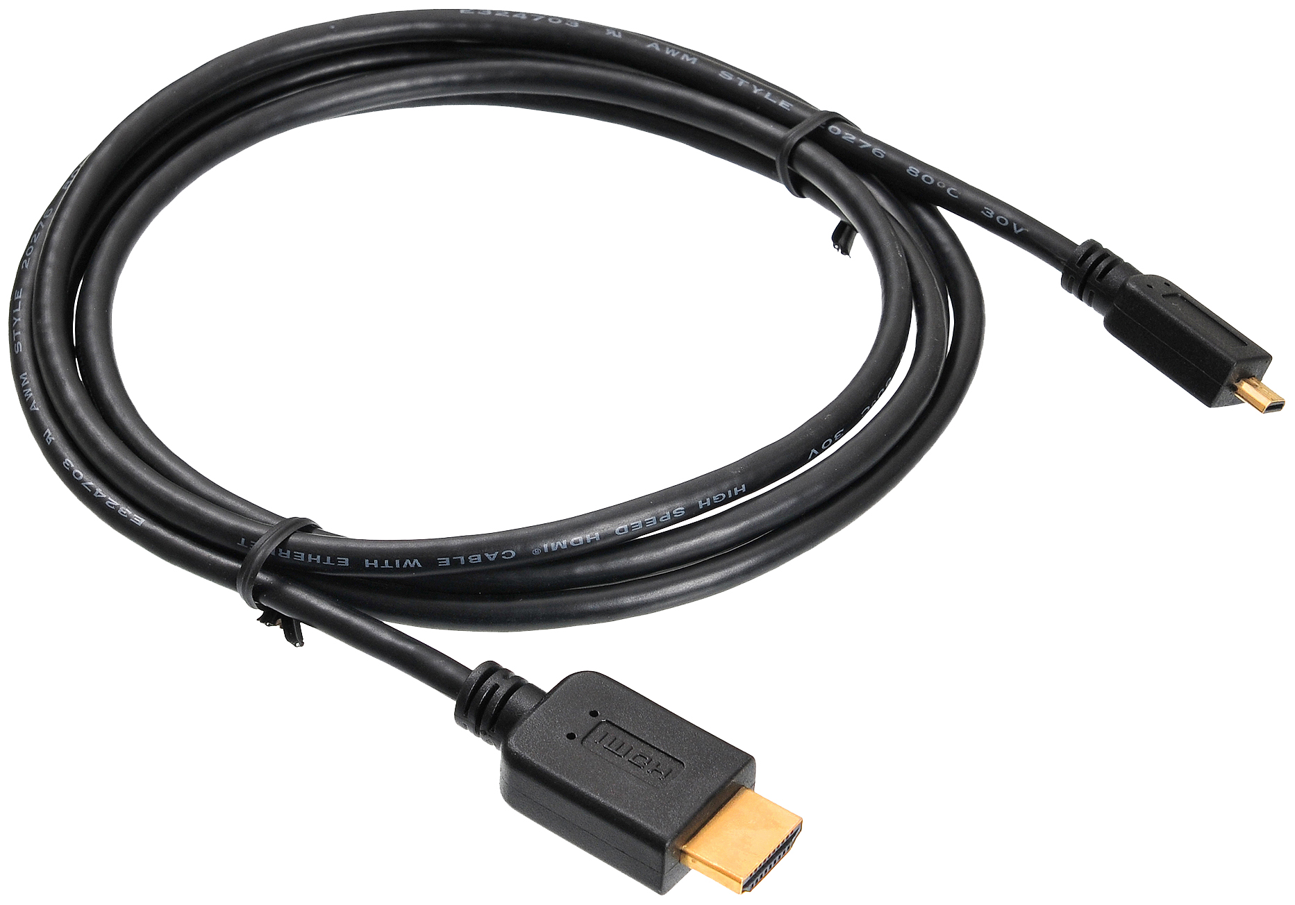 Кабель аудио-видео Buro HDMI 1.4 HDMI (m)/Micro HDMI (m) 1.8м. черный (MICROHDMI-HDMI-1.8)
