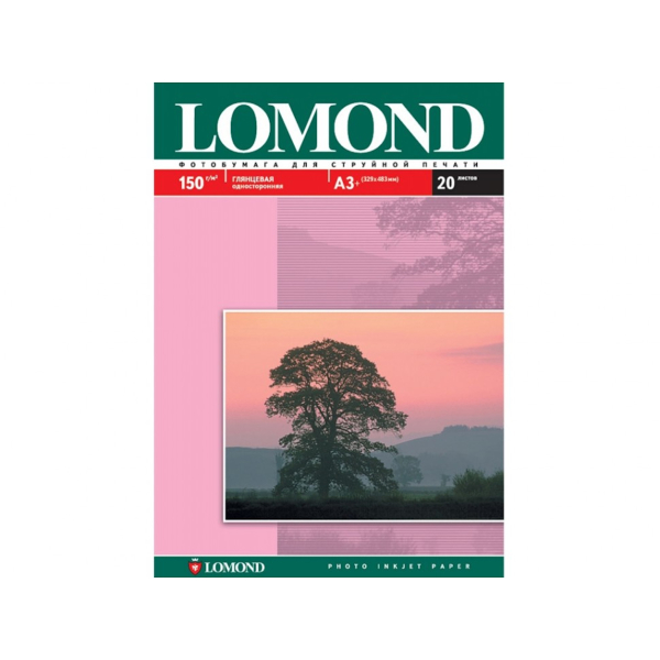 Фотобумага Lomond 0102026 A3+/150г/м2/20л./белый глянцевое для струйной печати