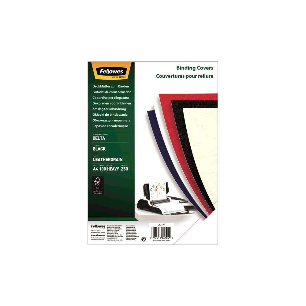 Обложки для переплёта Fellowes A4 250г/м2 черный (100шт) CRC-53704 (FS-53704)