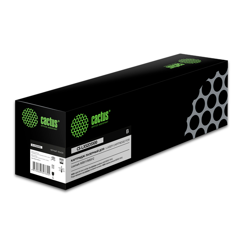 Картридж лазерный Cactus CS-LX52D5X00 52D5X00 черный (45000стр.) для Lexmark MS811/MS812