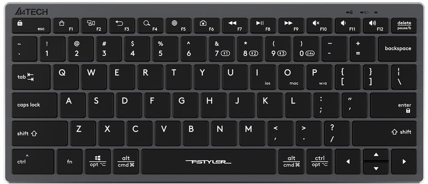 Клавиатура A4Tech Fstyler FBX51C серый USB беспроводная BT/Radio slim Multimedia (FBX51C GREY)