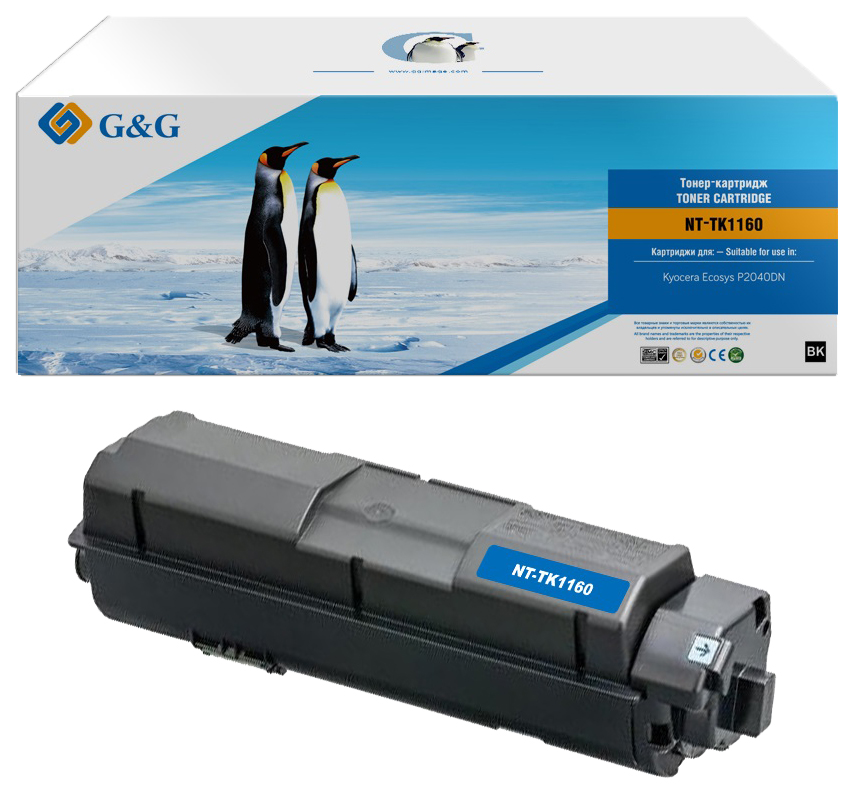 Картридж лазерный G&G NT-TK1160 черный (7200стр.) для Kyocera Ecosys P2040
