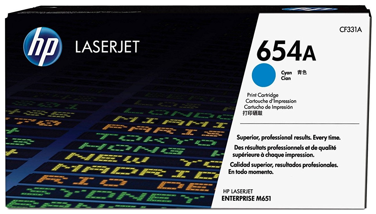 Картридж лазерный HP 654A CF331A голубой (15000стр.) для HP CLJ Ent M651n/M651dn/M651xh/M680dn/M680f