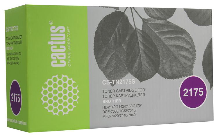 Картридж лазерный Cactus CS-TN2175S TN-2175 черный (2600стр.) для Brother HL-2140/2150/2170
