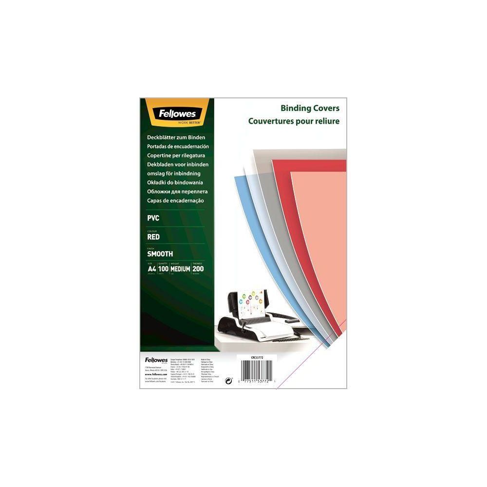 Обложки для переплёта Fellowes A4 200мкм красный (100шт) CRC-53771 (FS-53772)