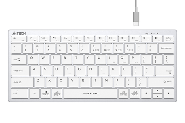 Клавиатура A4Tech Fstyler FBX51C белый USB беспроводная BT/Radio slim Multimedia (FBX51C WHITE)