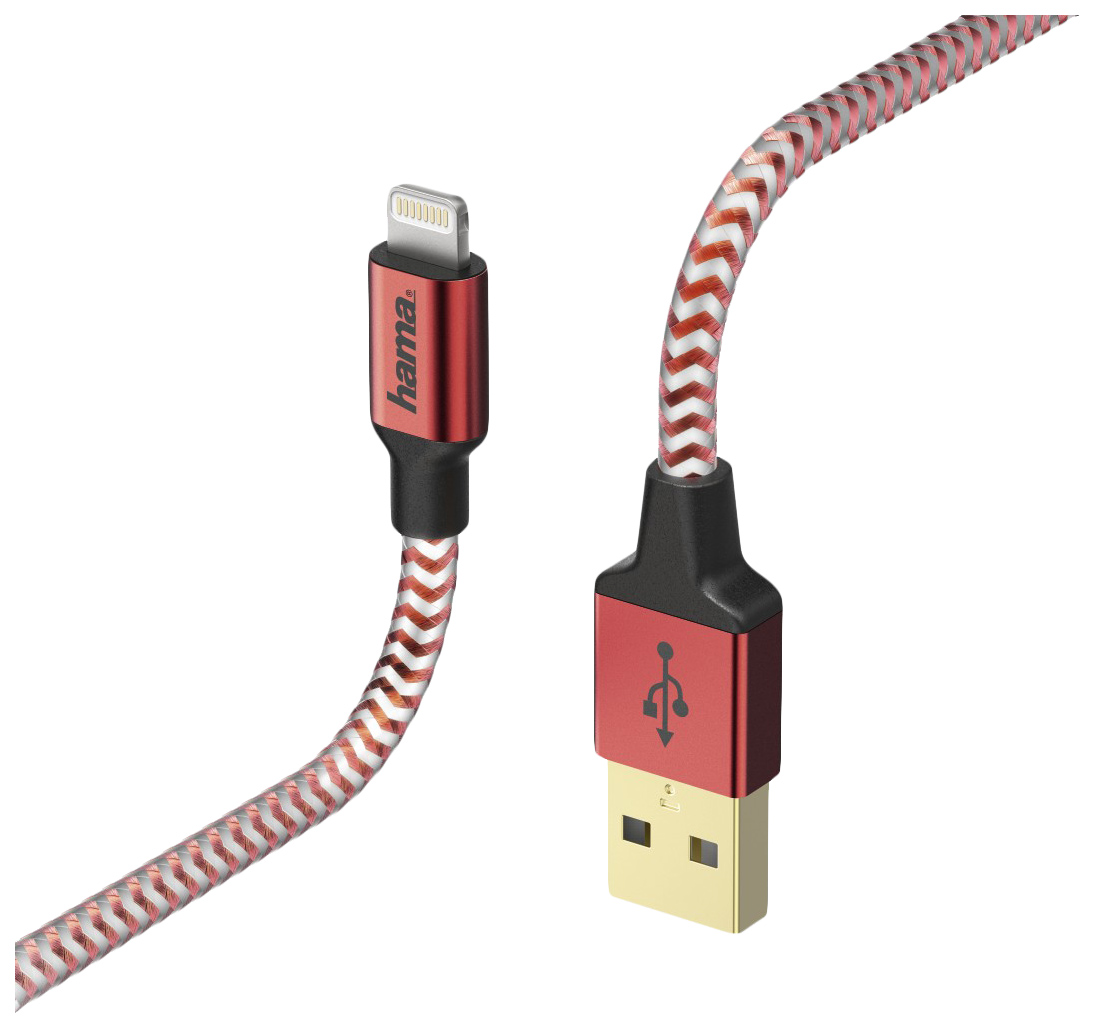 Кабель Hama 00178299 USB (m)-Lightning (m) 1.5м красный