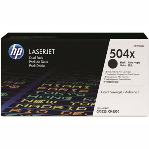 Картридж лазерный HP 504X CE250XD черный x2упак. (21000стр.) для HP CLJ CP3525/CM3530