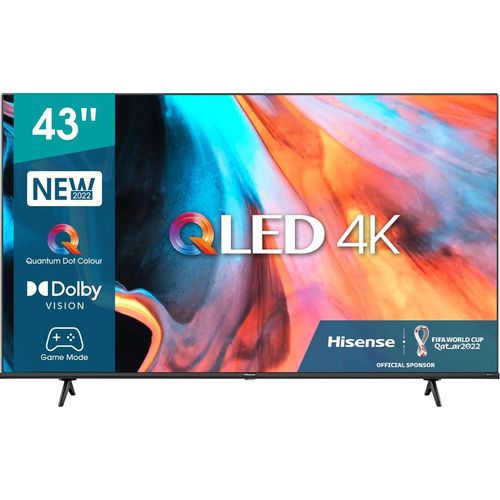Телевизор 43" Hisense 43E7HQ, 3840x2160, DVB-T /T2 /C, HDMIx3, USBx2, WiFi, Smart TV, черный 43E7HQ